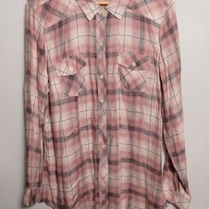 NWOT Torrid LS flannel shirt pink plaid size 2X